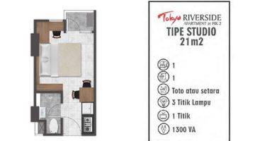 Gambar 2 Dijual Super Murah Apartement Tokyo Riverside Studio 21m