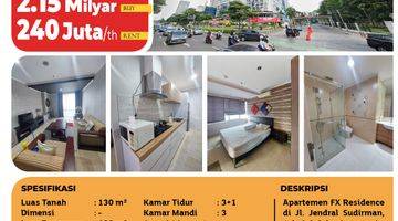 Gambar 5 Turun Harga, Spesial Desember Christmas, Apartemen Fx Residence, Jakarta Selatan, High Floor Dengan View Gbk Softball, Kondisi Furnished 3BR, 130m