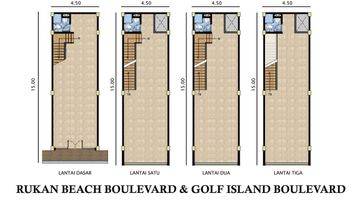 Gambar 1 Dijual Ruko Golf Island Pik Uk 4x15m2 Price 6.1m Good Deal