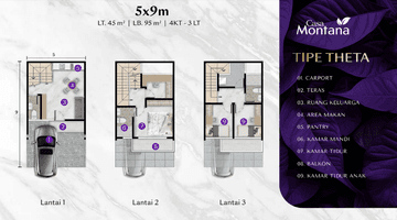 Gambar 2 Dijual Rumah Casa Pasadena Tipe Theta 5x9 3 Lantai