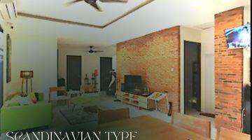 ruang keluarga rumah scandinavian modern di cilandak