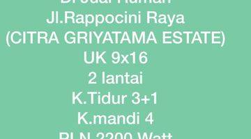 Gambar 2 Rumah 2 Lantai SHM di Citra Griyatama Estate, Rapocini, Makassar