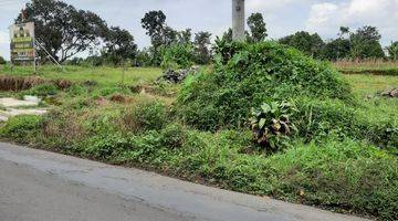 tampak depan tanah darat pinggir jalan raya