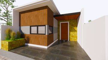 tampak depan villa full furnished view persawahan