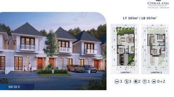 Gambar 1 Rumah 2 lantai type sicily cluster rex terracota citraland tallasa city dekat kampus Unhas makassar