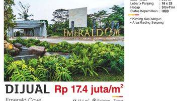 Gambar 1 Dijual Tanah 414 M2 Cluster Emerald Cove Gading Srpong Tangerang Bagus Siap Bangun HGB , Sel