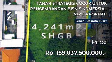 Gambar 1 Dijual Tanah Strategis di Senen Raya Cocok Untuk Bisnis Komersial