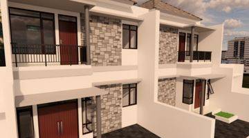 tampak depan rumah baru 2 lantai di
