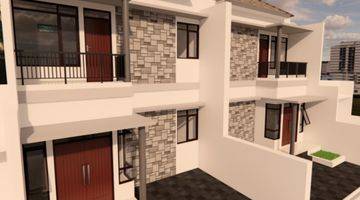 tampak depan rumah baru 2 lantai di