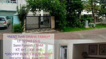 Gambar 1 RENT: Rmh graha family 2lt terawat semi furnish, BAGUS minim.2th sewa!