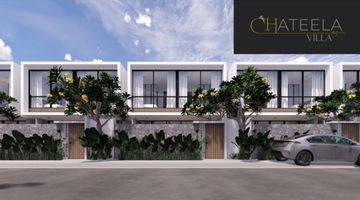 tampak depan modern villa dalam cluster area