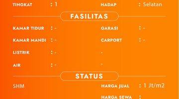 Gambar 1 Tanah Luas Murah Lokasi Strategis Di Jl Jaksa Agung Suprapto Lamongan 


Spesifikasi :


Luas Tanah : 13.932m²


Hadap : Selatan 


SHM 


Harga 1Juta /m² Nego 

