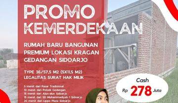 Rumah siap huni 6 bulan cash gedangan sidoarjo