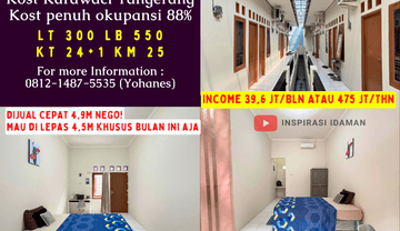 Kost 24+1KT Karawaci Tangerang Kost Penuh Okupansi 88 