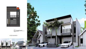 Rumah 2 Lantai Industrial Design Halaman Luas Hijau Asri Bandung