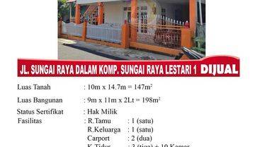 Di Jual Kost rumah 2 Lantai, Lokasi Jl. Sungai Raya Dalam Komp. Sungai Raya Lestari 1 Pontianak, Indonesia