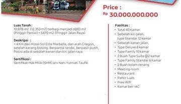 Dijual Resort 40 Kamar Tidur Lokasi Bagus Di Anyer, Serang Banten