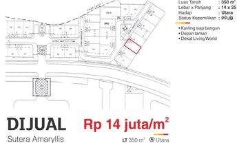 Kavling cakep no cantik di Sutera Amarylis Siap Bangun Dekat Living World Alam Sutera . Wul