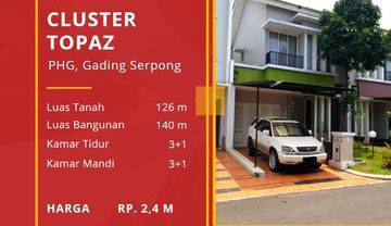 Dijual Cluster Topaz Pondok Hijau Golf phg Dekat Mall Summarecon