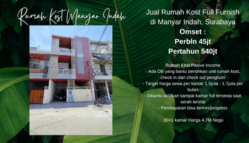 Kost di Manyar Indah, Surabaya 30 Kamar SHM Dekat Kampus