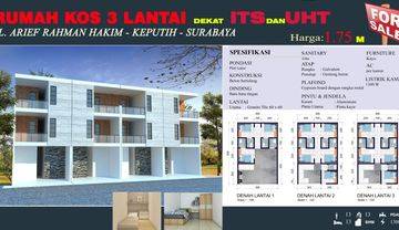 Rumah Kos Strategis Dekat Its, 13 Kamar Furnished, Roi 10,7 Harga Terjangkau 1,75 M 