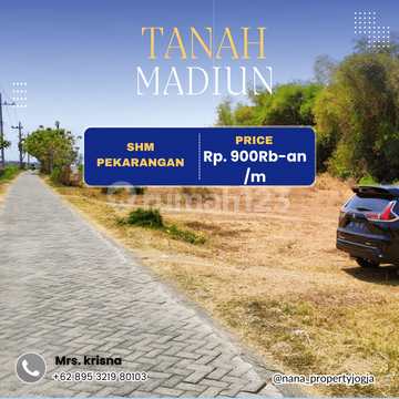 Tanah Murah 900rb an, Shmp, 20m Jalan Raya Barat Maospati