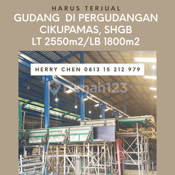 Gudang MURAH di KAWASAN INDUSTRI CIKUPA MAS, CIKUPA, TANGERANG 30x85m2 SHGB Bagus