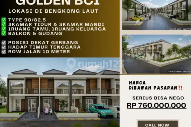 Take Over Cepat !!!!!
_Harga Dibawah Pasaran_
*Harga Rp 760Jt (Serius Bisa Nego*)
Sisa KPR : 542.400.000
*Rumah Golden BCI