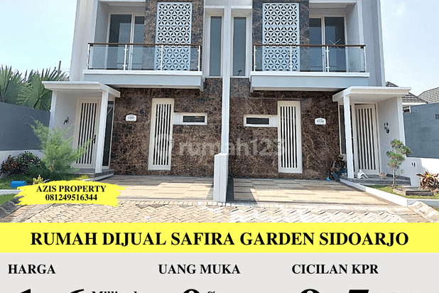 Jual rumah baru siap huni ada kolam renang pribadi lokasi dekat tol sidoarjo (safira garden)