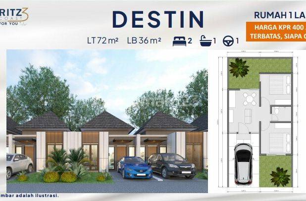 A.44A.3.Rumah Ritz Coast di Selatan Surabaya Dekat MERR & OERR - Sisa Unit TERAKHIR - SHM, Cicilan 2 Jt-an, Kualitas PREMIUM & Lokasi Mepet Surabaya (Grade A+++ )