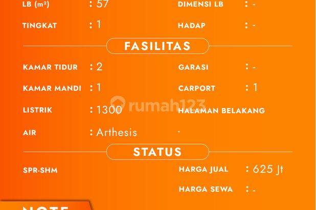 Rumah Murah Bangunan Type Minimalis Siap Huni Di The Bridge Hill Tidar 


Lokasi Strategis : 


One Gate System 


Dekat Sekolah Dan Kampus


Lingkungan Aman



Spesifikasi : 


Luas Tanah : 107m²


Luas Bangunan : 57m²


Kamar Tidur : 2


Kamar Mandi : 1