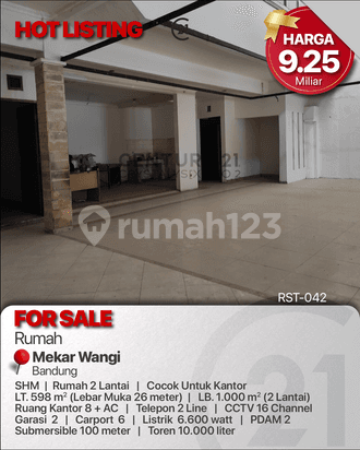 Rumah 2 Lantai Bagus Untuk Kantor Siap Pakai di Mekar Wangi, Bandung