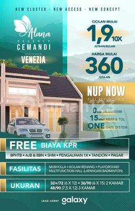 NUP 5 JT angsuran DP1.600 cicilan rumah 2.600 dekat Surabaya 