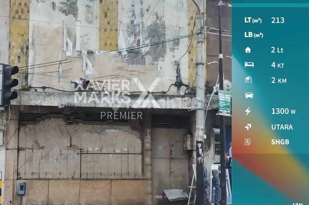 Ruko 2 Lantai Hitung Tanah Saja di Pasar Besar Malang 