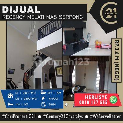 Rumah 2 Lantai Bagus SHM di Melati Mas, Serpong, Tangerang Selatan 