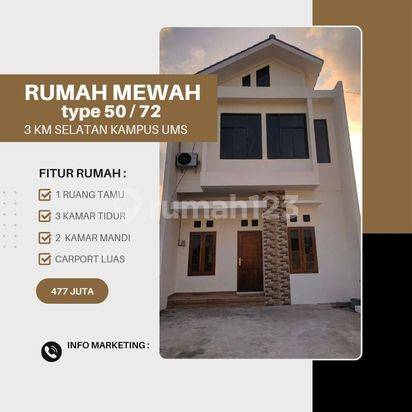 Rumah 2 Lantai dekat Kampus UMS Hanya 400 juta an