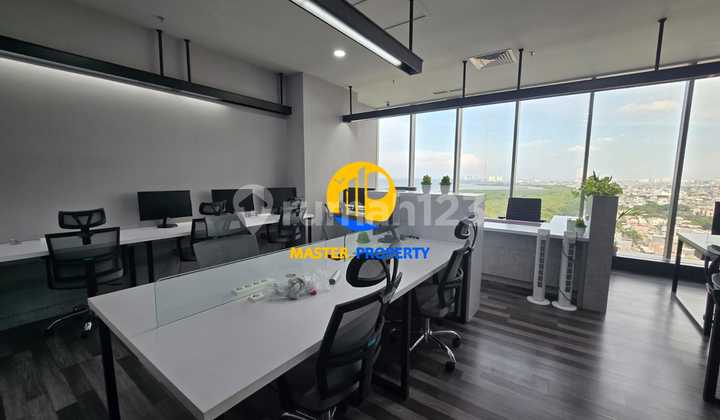 Disewa Office Gold Coast PIK luas 120m2 furnished siap pakai