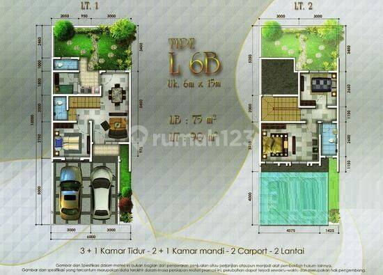 Rumah 2lt 6x15 90m Type 3kt Cluster Thames Jgc Cakung 2