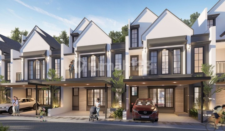 7 meters wide 3-story house with attic option, 3 bedrooms, Conifera type, at the prime location of Metland JGC Jakarta Garden City.