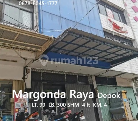 Ruko 4 Lt MURAH Bawah Nilai Aprariasal Jl. Margonda Raya, Depok