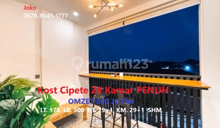 Kost 29 Rooms FULL Turnover 800Million/Year in North Cipete, Kebayoran Baru 2