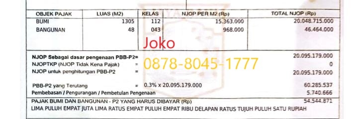 Tanah M U R A H Bawah N J O P Area Jl. Bintaro Permai, Bintaro, Jaksel