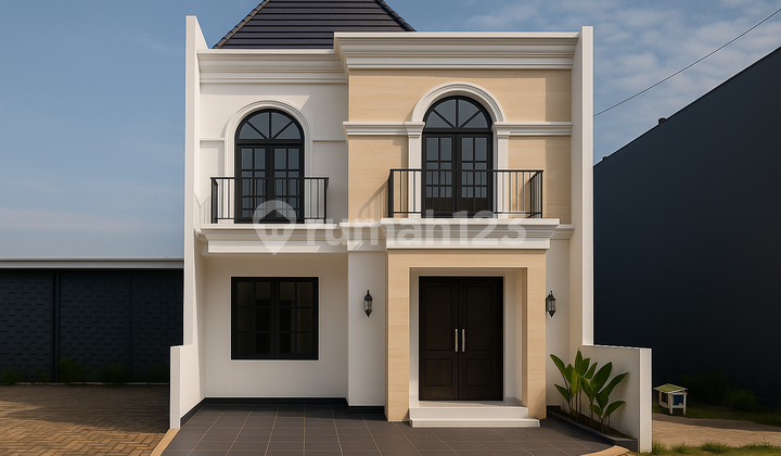 Hunian Bergaya American Modern dengan Fasad Mewah & Berkelas