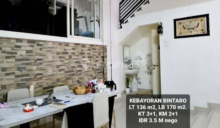 Rumah Hotsale Murah Kebayoran Bintaro Sektor 9 Tangsel (15770) 1