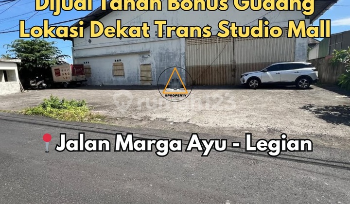 FOR SALE LAND WITH WAREHOUSE BONUS LOCATED ON MARGA AYU - LEGIAN ROAD