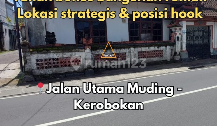 Tanah Komersil Bonus Bangunan Rumah di Jalan Utama Muding