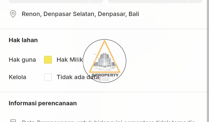 Land for Rent Located in Tukad Badung Renon