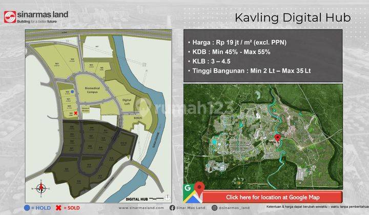 Tanah di Kavling Digital Hub Bsd, Tangerang 3.000 m² 1