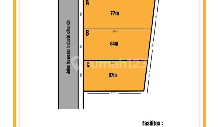 DIJUAL KAVLING KOMERSIAL DI CIKANDE Kawasan industri millenial (belakang pabrik kino)
