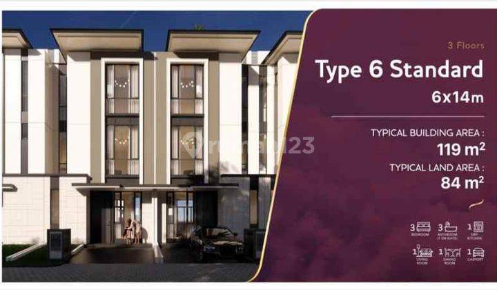 Rumah 3lt 6x14 84m Cluster Sentarum Asya Jgc Jakarta Garden City  2